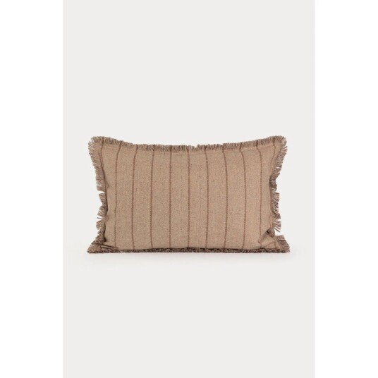 Lama Putetrekk Ull Beige M Brun Stripe 40 - Hyttefeber.No 🇳🇴