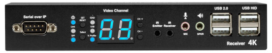 Black Box MediaCento IPX 4K Receiver med Video, Lyd og USB for Fibre Channel