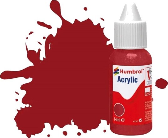 Humbrol Akryl No 20 Crimson - Blank 14ml Dropper Bottle