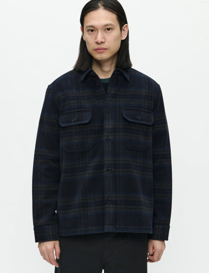 WOOD WOOD Wwclay Overshirt 25213 - Navy - L