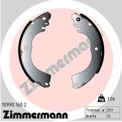 Bremsesko sett ZIMMERMANN 10990.160.2