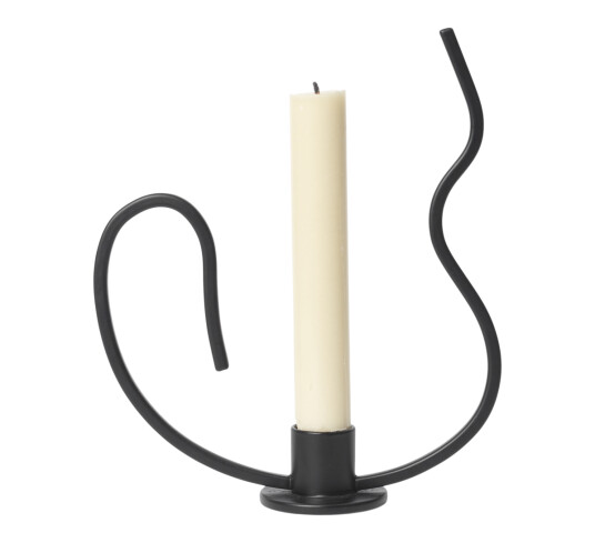 Ferm Living Valse lysestake lav 18,4 cm Sort Ferm Living Valse lysestake lav 18,4 cm Sort