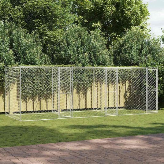 Hundebur Sølv 600 X 200 X 200 cm Galvanisert Stål 3368307