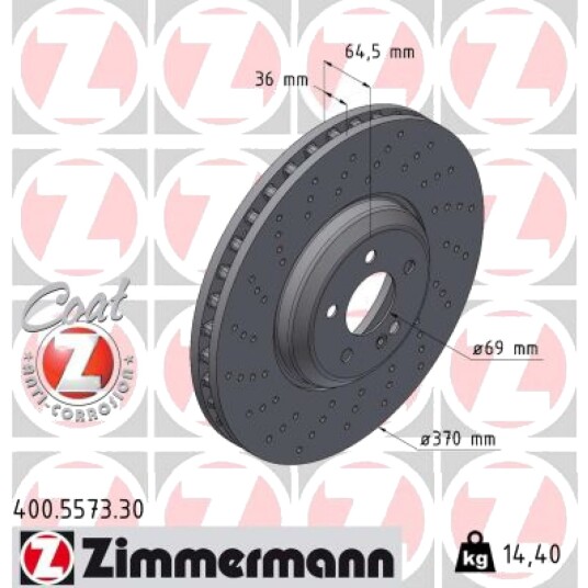 Bremseskive ZIMMERMANN 400.5573.30