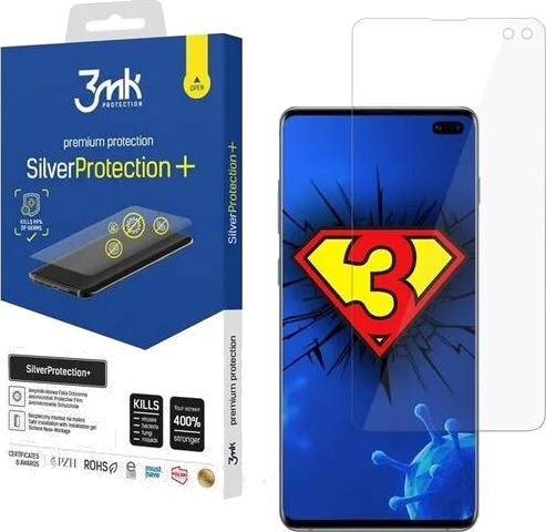 3Mk Silver Antimikrobiell Skjermbeskytter for Samsung Galaxy S10 Plus
