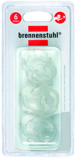 BRENNENSTUHL barnskydd för grenuttag 6-pack transparent plast BRENNENSTUHL barnskydd för grenuttag 6-pack transparent plast