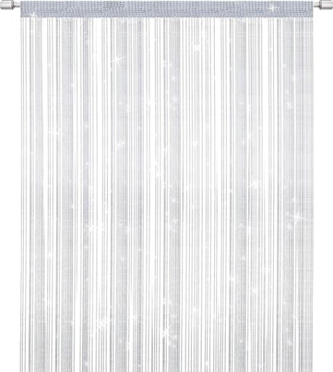 Trådgardiner Dør Myggnett Elegant Skillevegg Duskgardin for Hjemmeinnredning Romdeler for Dører og Vinduer Hvit 100x200cm Glad