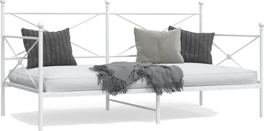 Dagseng uten madrass hvit 107x203 cm stål Dagseng uten madrass hvit 107x203 cm stål