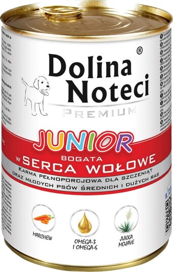 Dolina Noteci Våtfôr Premium Junior Megapack Hjerter Av Storfekjøtt 48 X 400 G