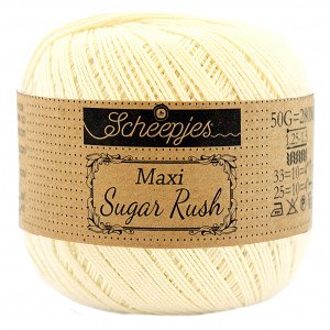 Scheepjes Maxi Sugar Rush Garn Unicolor 101 Stearinlys