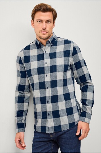 Ellos Collection Skjorte Ryder i flanell Blå