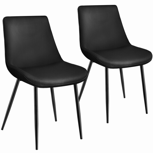 tectake 2 spisestoler fløyelslook Monroe - svart