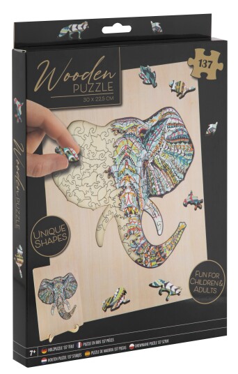 Grafix Wooden Puzzle Elephant 137 pcs 400072