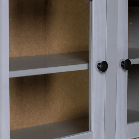 vidaXL Highboard grå 93x40,5x180 cm heltre furu Panama Range