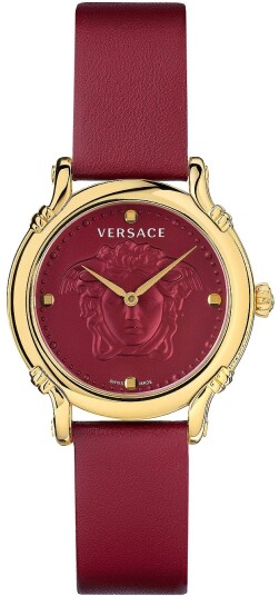 Versace Dameklokke VEPN00220 Safety Pin Rød/Lær Ø34 mm