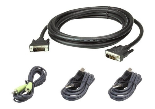 ATEN 3m DVI-D KVM Kabelsett med USB og Lyd ATEN 3m DVI-D KVM Kabelsett med USB og Lyd