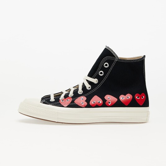 Joggesko Converse x Comme des Garçons PLAY Chuck 70 Hi Multi Heart Black/ Hi Risk Red/ Egret EUR 37.5
