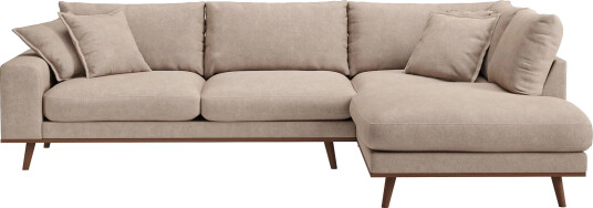 Copenhagen Premium 4 personers Højrevendt L formet Dyb Chaiselongsofa i Stoff Lyse brun Copenhagen Premium 4 personers Højrevendt L formet Dyb Chaiselongsofa i Stoff Lyse brun