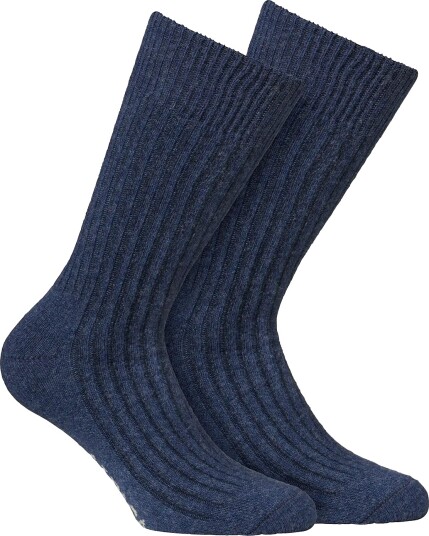 Alpacasocks&Co Merino Cashmere Ribbed Crew 1 Pack Navy 45 48