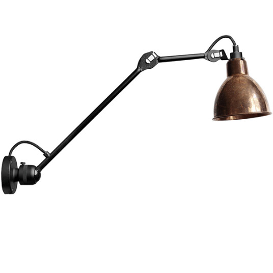 Lampe Gras N304 L40 Vegglampe Matt Sort & Rå Kobber Hardwired