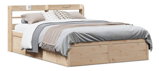 Sengeramme med hodegavl 160x200 cm heltre furu 3307077