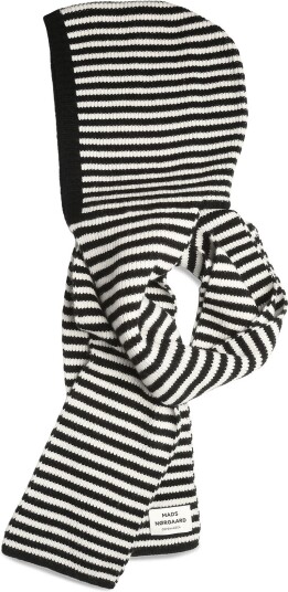 Mads NĂžrgaard One Wool Freja Hooded Scarf BLACK/VANILLA ICE One Size Mads NĂžrgaard One Wool Freja Hooded Scarf BLACK/VANILLA ICE One Size