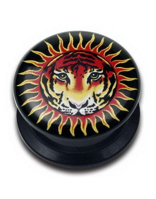 Utgått Tiger Svart Piercing Plugg Strl 16 mm