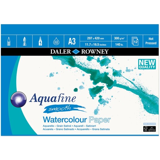 Aquafine Akvarellblokk HP 300g A3 Aquafine Akvarellblokk HP 300g A3