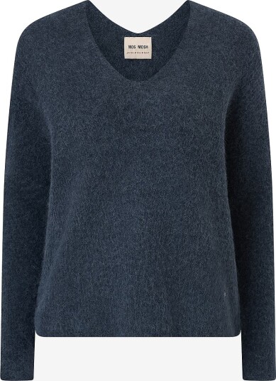 MOS MOSH Genser mThora V neck Knit Blå