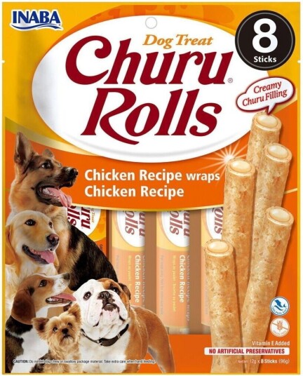 Churu Hundegodteri Kyllingrull med Kremet Ost 8 stk - Naturlig Snacks uten Konserveringsmidler Churu Hundegodteri Kyllingrull med Kremet Ost 8 stk - Naturlig Snacks uten Konserveringsmidler