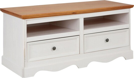 Taisia TV-benk 120 cm - Hvit/Brun