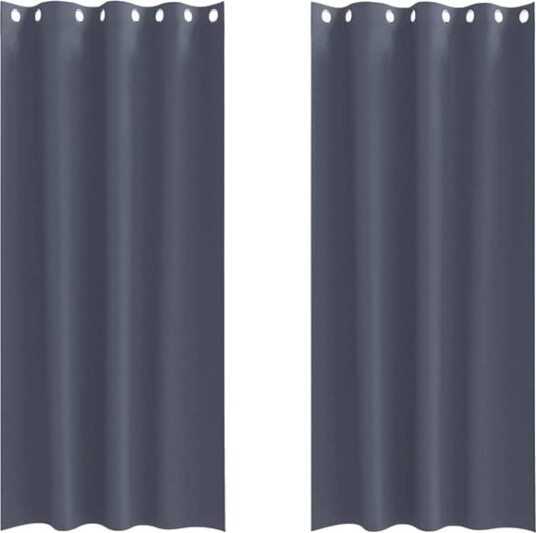 vidaXL Mørkleggende Gardiner med Ringer 2 pcs Antrasitt 225 x 140 cm