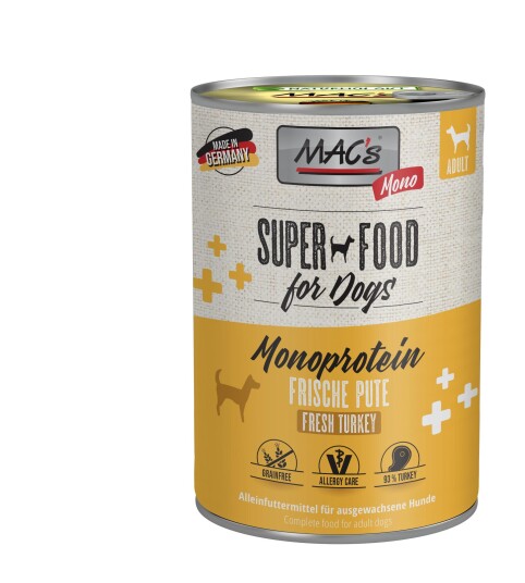 Mac"S Mono Super Food For Dogs Kalkun 6X800G Våtfôr