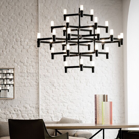 Crown Major hengelampe med 30 lyspærer svart – Nemo Nemo Lighting   Stue   Moderne   Metall   Med flere lyskilder