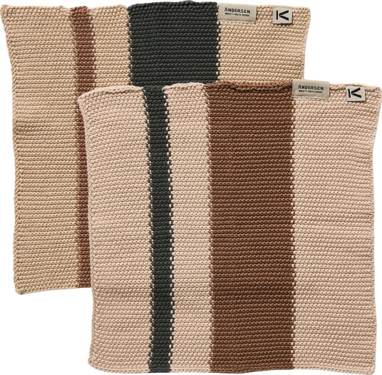 Andersen Oppvaskklut 27 × 27 cm 2 pakning grønn/brun