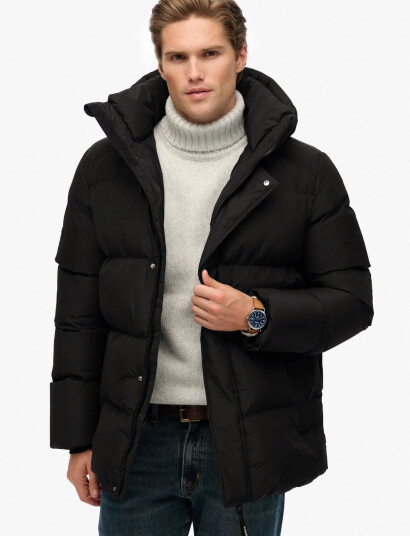 Superdry Hooded 5 Baffle Sports Puffer Black XXXL