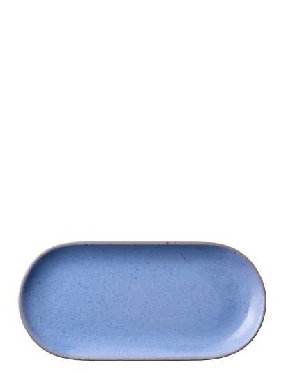 Aida Raw Colour Oval Tall. Blueish 25X12X1,5 Cm. Blue 