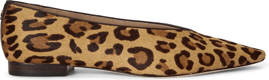 Lauren Ralph Lauren Audri Leopard Print Haircalf Ballet Flat Beige 41