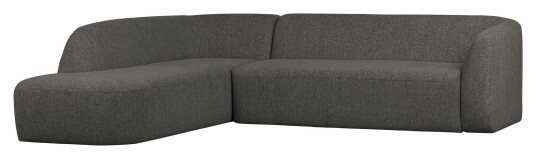 BePureHome Sloping Sofa m. chaiselong, venstrevendt - Grå/svart