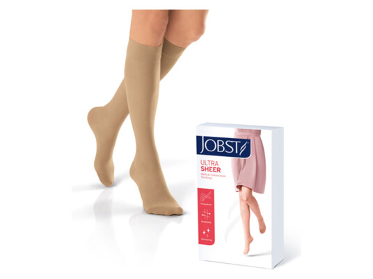 JOBST Ultra Sheer knestrømpe klasse1, Large, natural, 1 par JOBST Ultra Sheer knestrømpe klasse1, Large, natural, 1 par