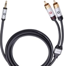 Oehlbach 60004, 3.5Mm, Hankjønn, 2 X Rca, Hankjønn, 3 M, Sort
