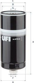 Drivstoffilter UFI 24.A70.00