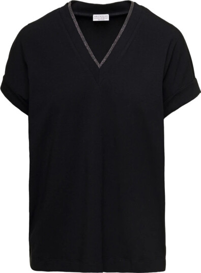Brunello Cucinelli Dame Topper Svart L,