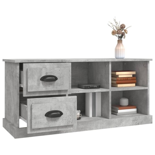 vidaXL TV-benk betonggrå 102x35,5x47,5 cm konstruert tre