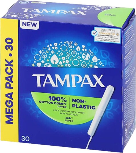 Tampax Tampons Cardboard Applicator Super 30 stk. Tampax Tampons Cardboard Applicator Super 30 stk.