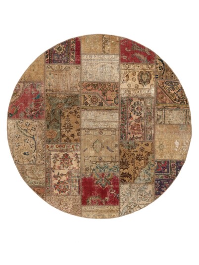 Håndknyttet. Opphav: Persia / Iran Patchwork Teppe Ø 200