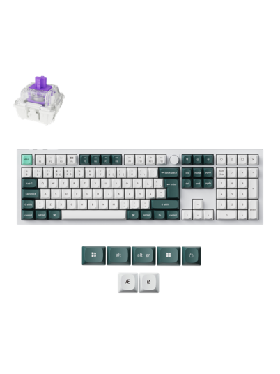 Keychron Q6 HE 100% Mekanisk Gamingtastatur med Gateron 2.0 Magnetiske Brytere - Hvit