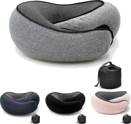 Reisepute for nakken, U-formet nakkepute i memory foam, massasje nakkepute, sovepute for fly, helsepute for cervicalcolumna.