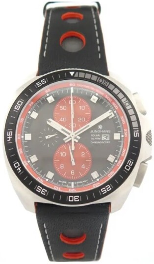 Junghans Herreklokke 14/4200.00 Chronoscope Sort/Lær Ø43.3 mm