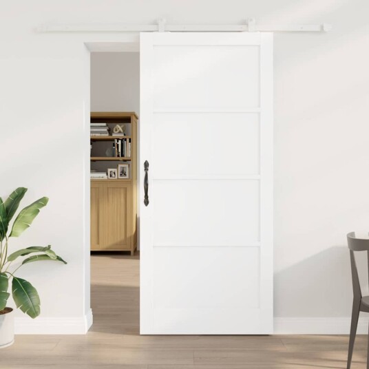 vidaXL Skyvedør med hardware sett 'ORKDAL'Hvit Solid Tre Furu